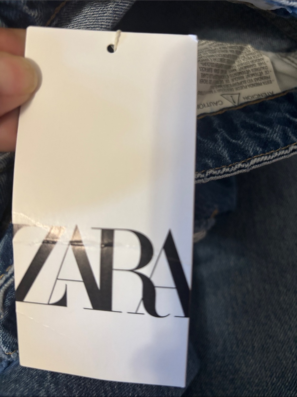 ZARA Z1975 MID WAIST RIPPED CUT OUT STRAIGHT LEG JEANS - Picture 7 of 7